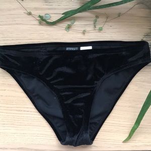 Black Velvet Hipster Bikini Bottoms, Small